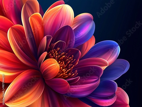 Vibrant flower with colorful petals.
