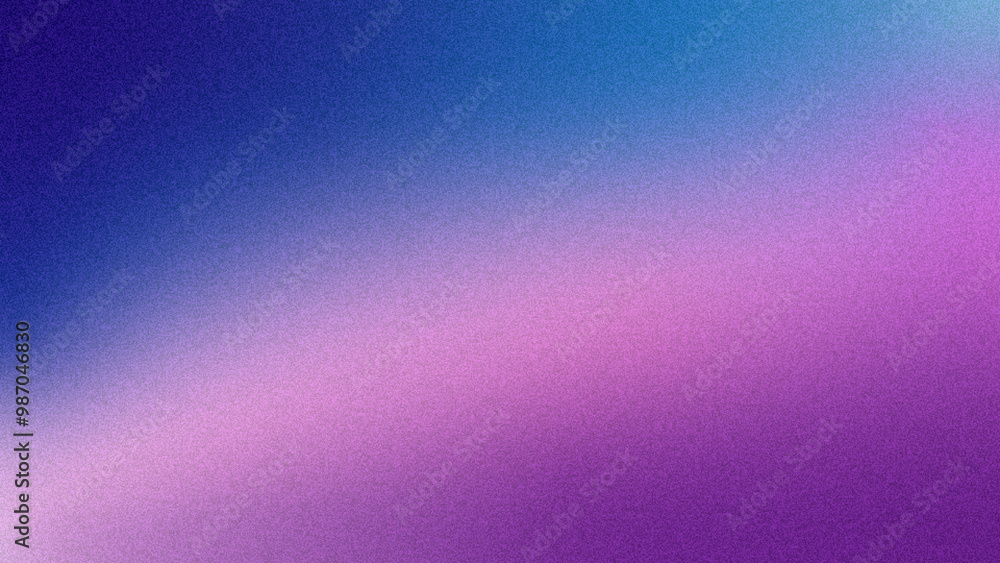 Abstract trendy grainy gradient background in blue and purple colors. Perfect for backgrounds, templates, covers, banners, posters and advertising.
