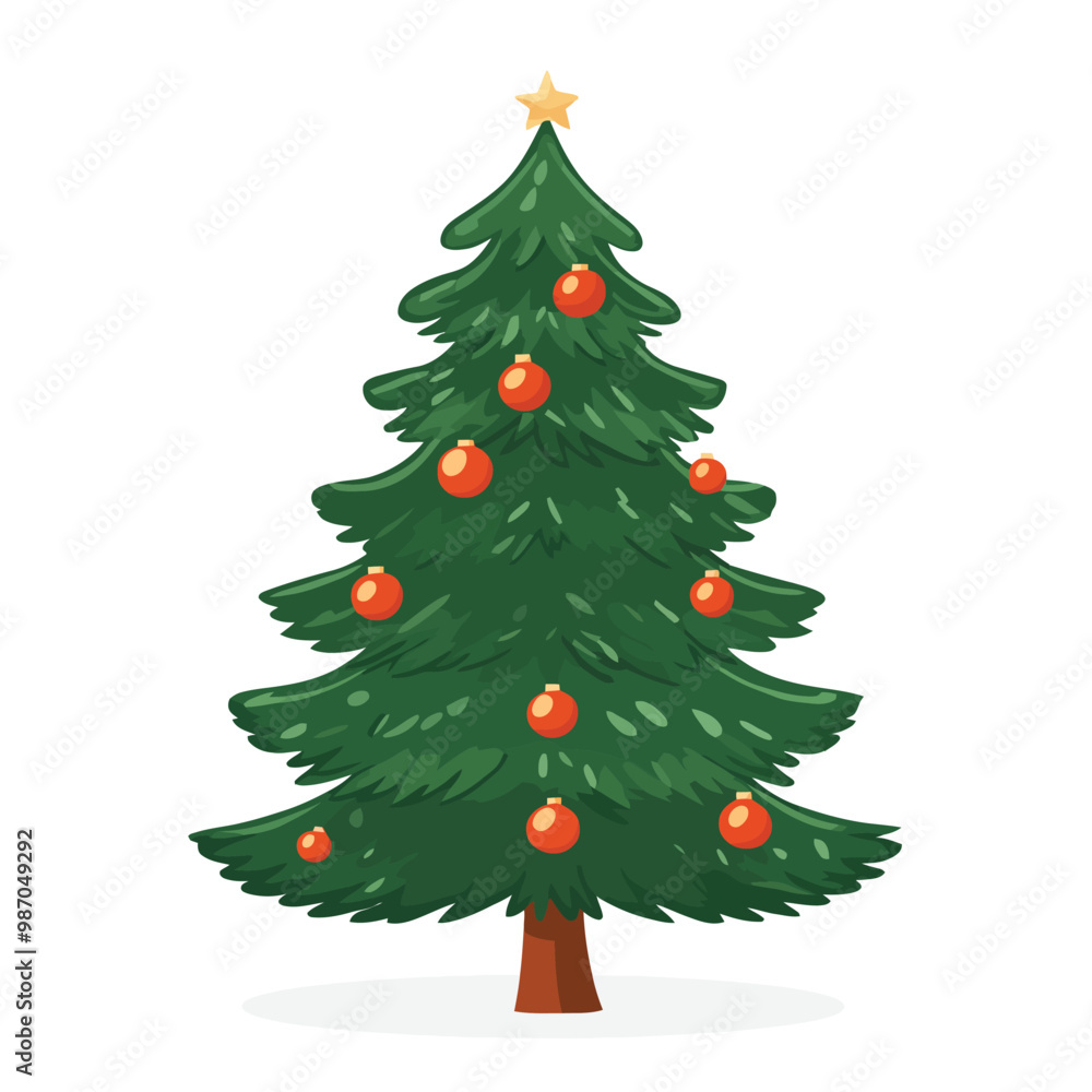 Fototapeta premium Vector of christmas tree isolated on white