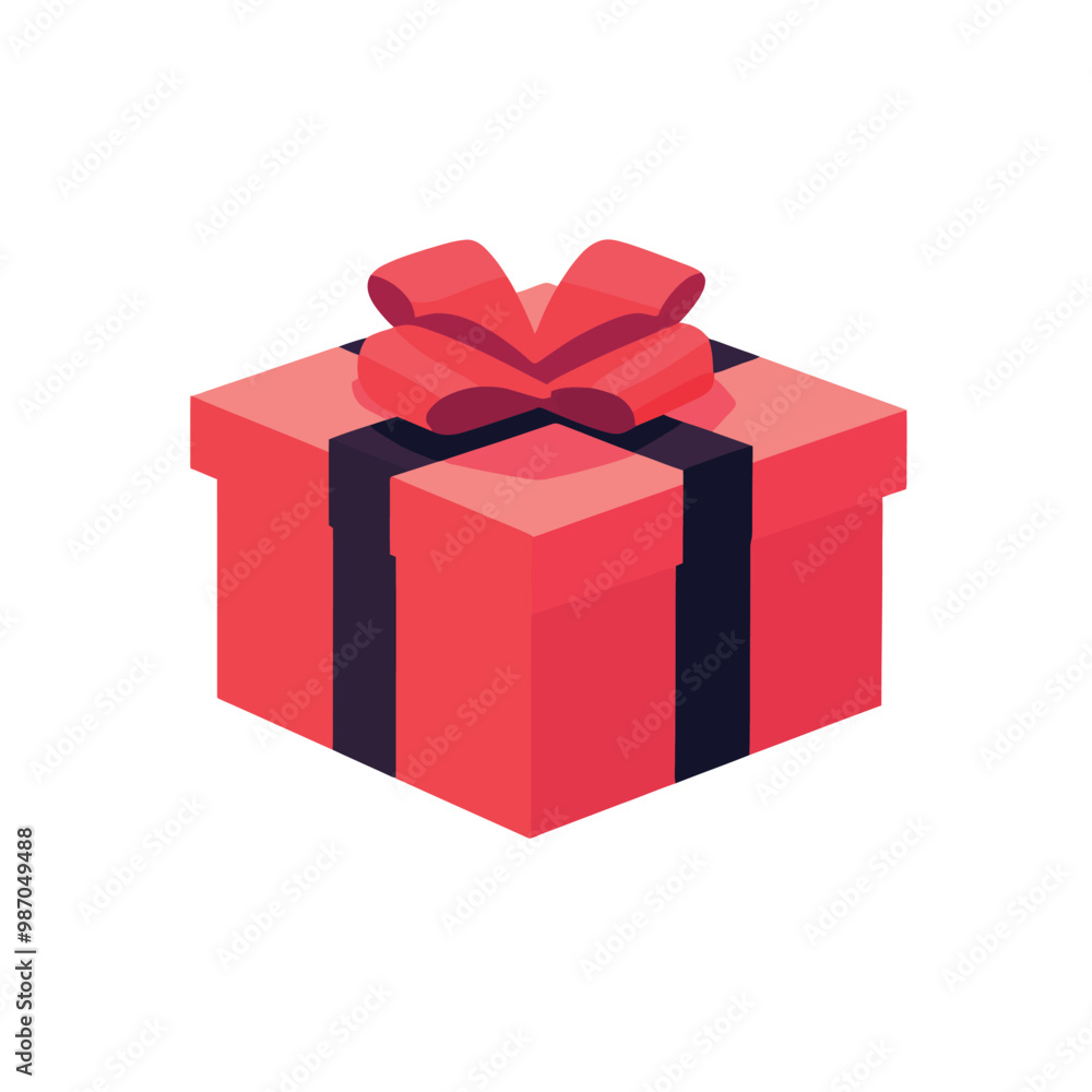 Obraz premium red gift box with ribbon