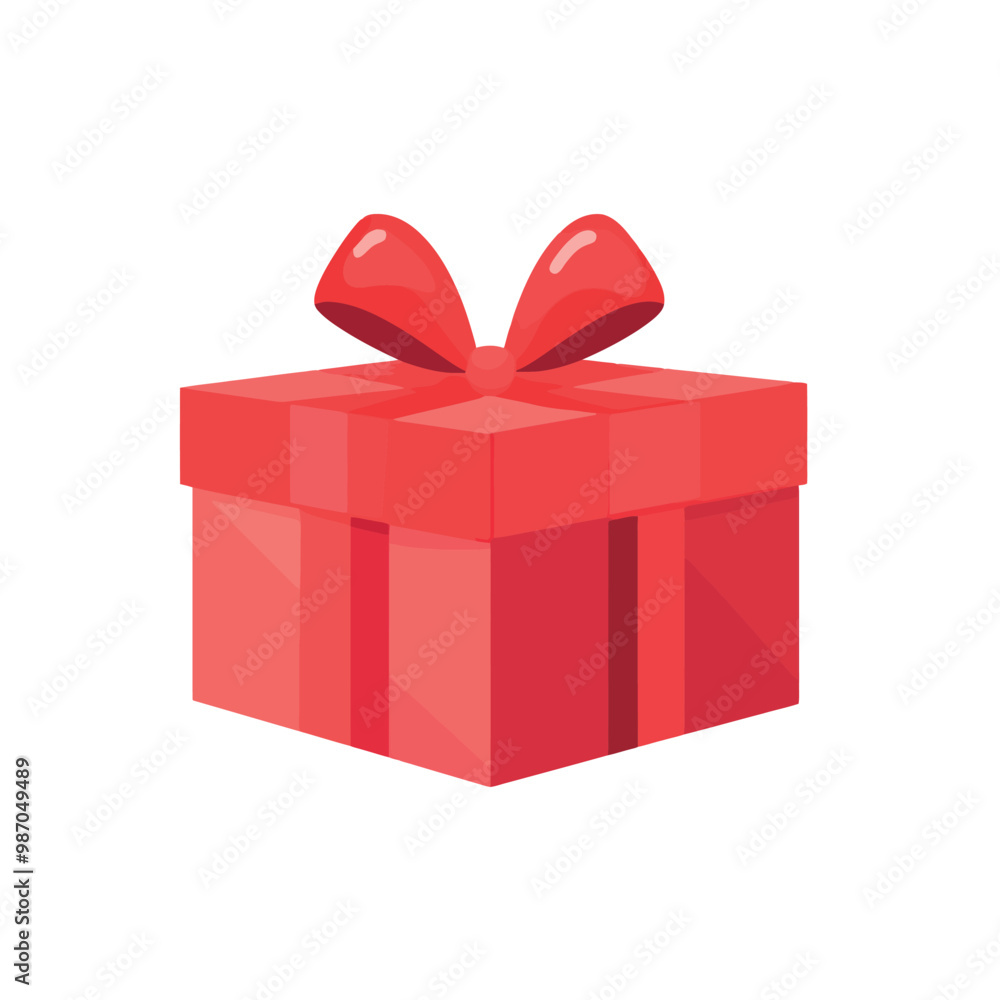 Obraz premium red gift box with ribbon