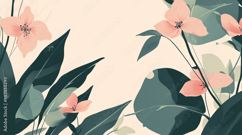 Stylish floral composition with leafy accents Stylish floral composition with leafy accents
