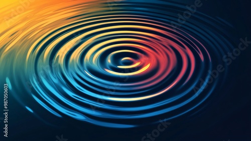 Colorful water ripples in calm water