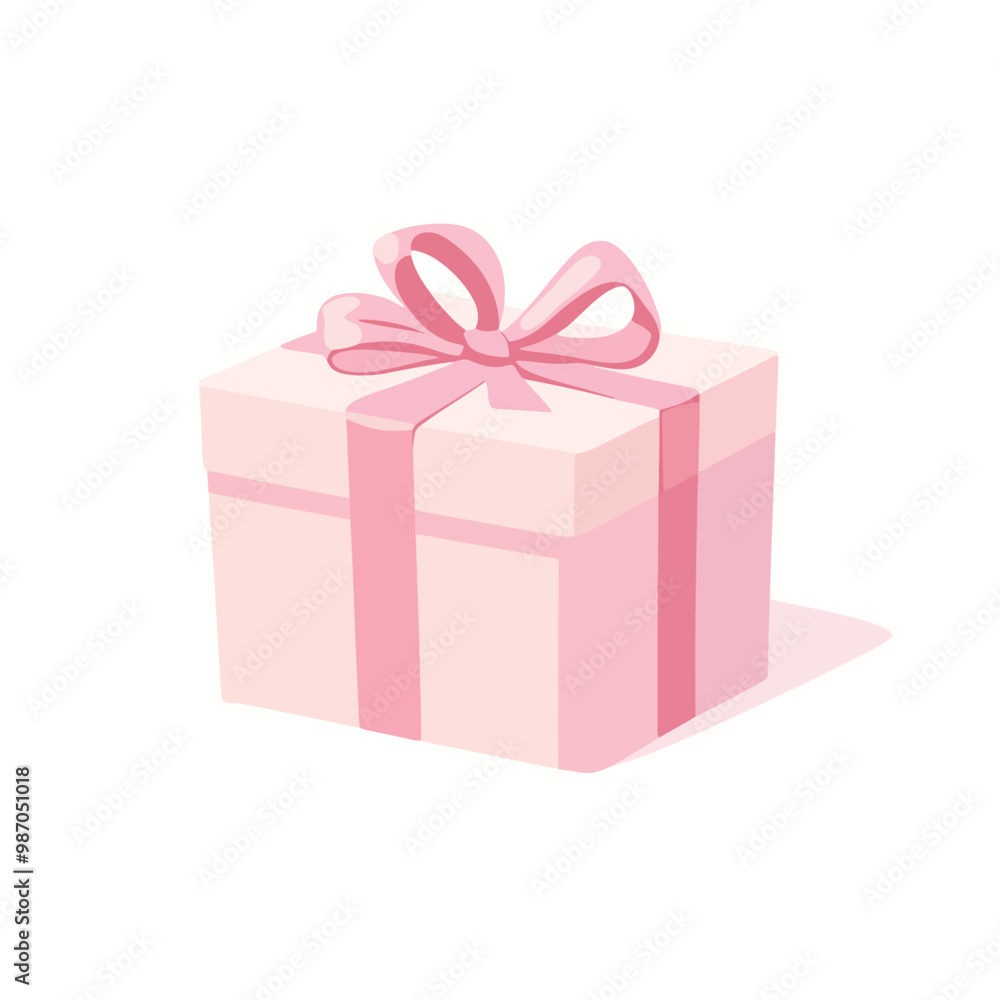 Obraz premium pink gift box with ribbon