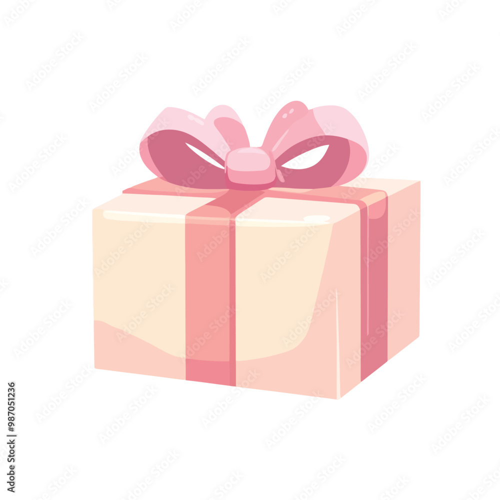 Obraz premium pink gift box with ribbon