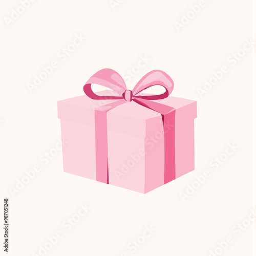 pink gift box with ribbon