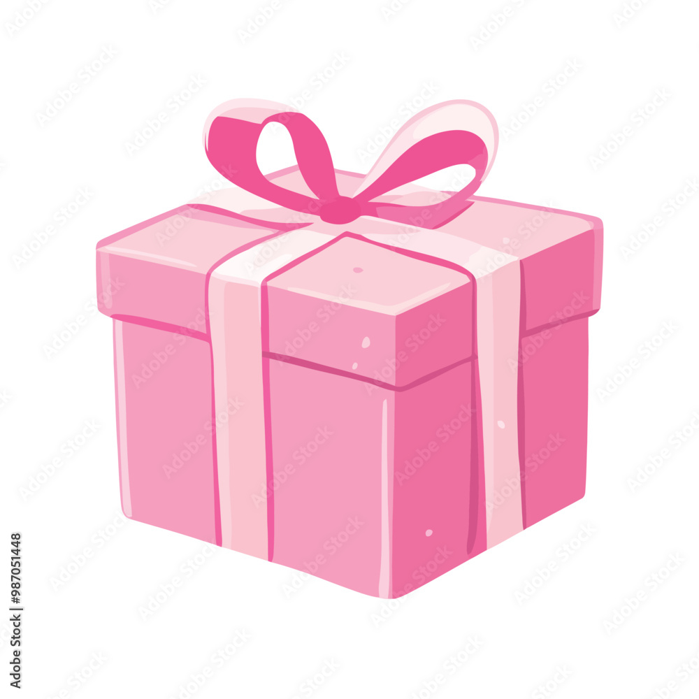 Obraz premium pink gift box with ribbon