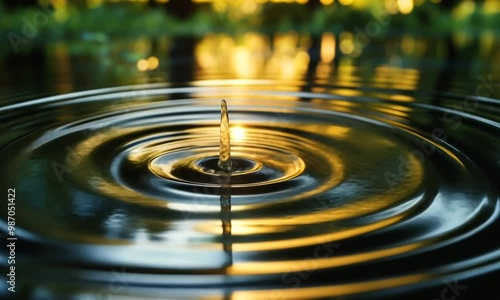 Wallpaper Mural Water Drop Ripples in a Pond Torontodigital.ca