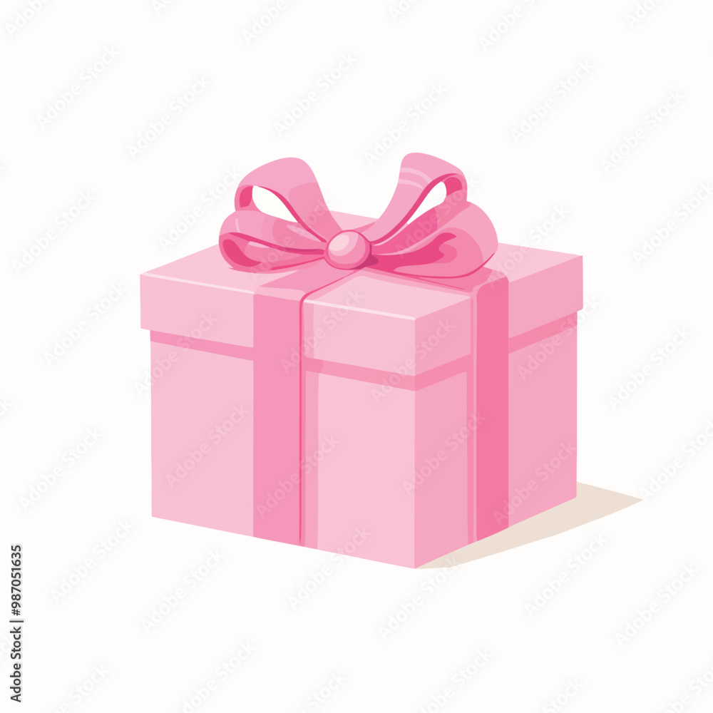Obraz premium pink gift box with ribbon