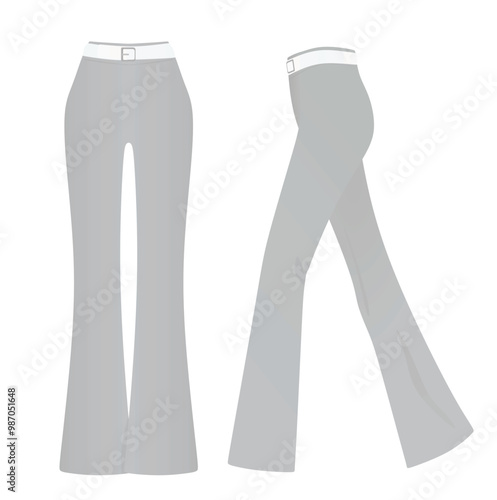 Grey legging tight pants. vector illustration