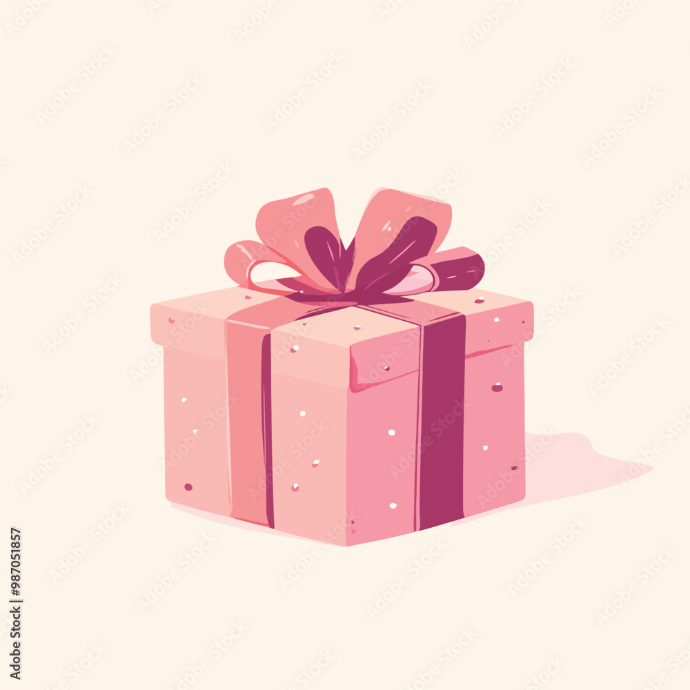 Obraz premium pink gift box with ribbon