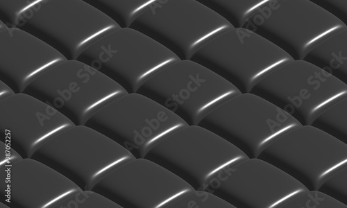 metallic Black cube row, background, 3D illustration