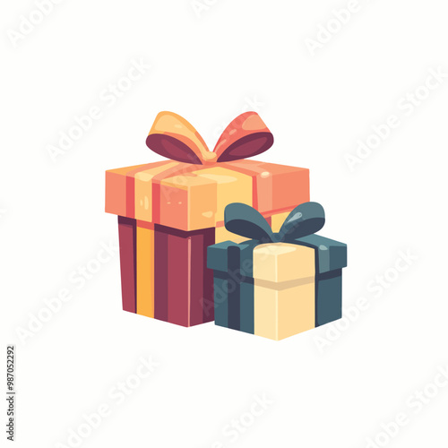 christmas gift boxes with snowflakes