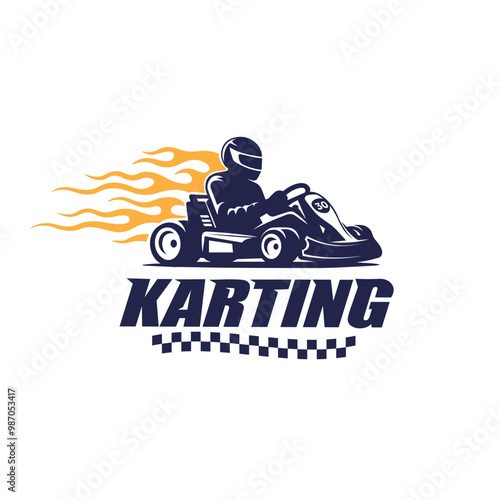 kart racing logo vector template