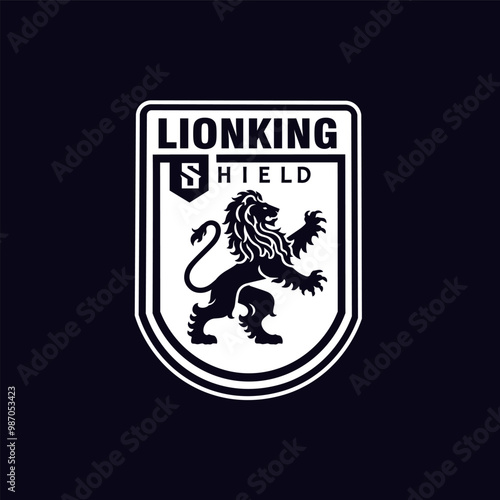 Luxury Lion crest heraldry coast of arm logo vector graphic template