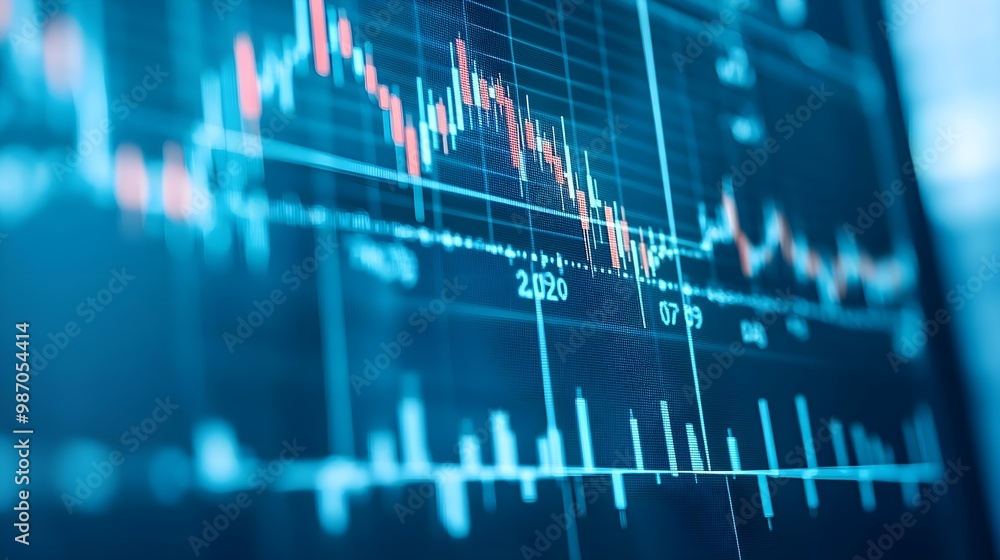 Abstract Stock Market Chart Blue & Red Abstract Stock Market Chart Blue & Red