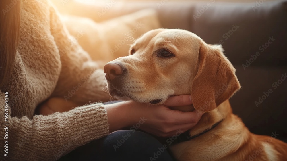 Person Engaging in Pet Therapy Session with Dog