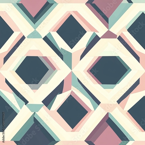 Geometric pattern in pastel colors. photo