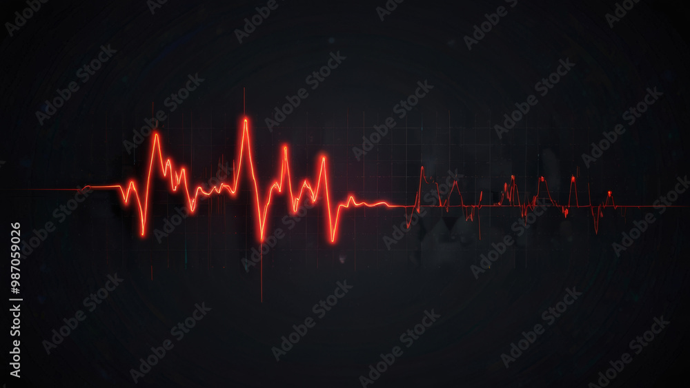 Wavy line, heartbeat on monitor Wavy line, heartbeat on monitor
