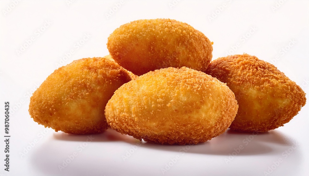 Spanish Food, Croquetas on white background isolated. Spanish Food, Croquetas on white background isolated.