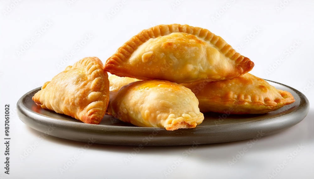 Spanish Food, Empanadas on white background isolated.
