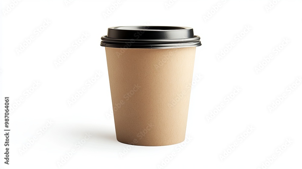 Kraft paper coffee cup for takeaway, isolated on white. Kraft paper coffee cup for takeaway, isolated on white.