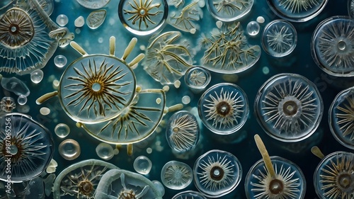 Diatoms Floating in Freshwater photo