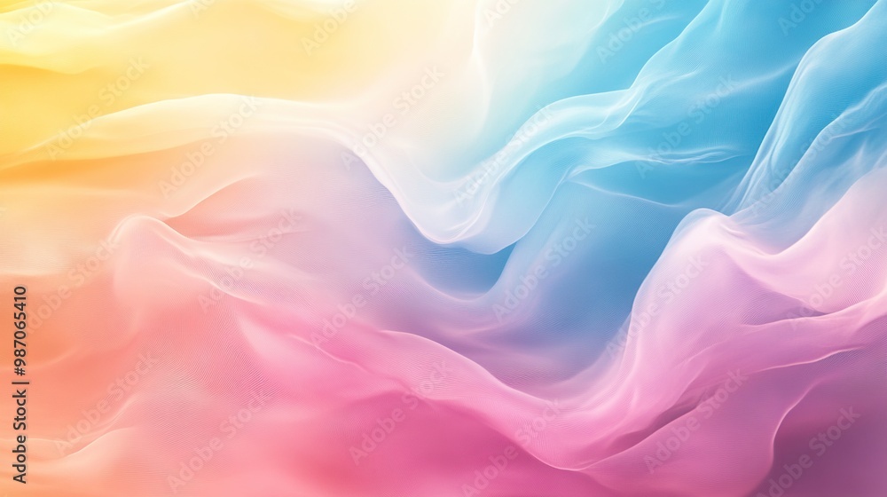 Bright and colorful abstract background with wavy pink, blue and yellow streams Bright and colorful abstract background with wavy pink, blue and yellow streams