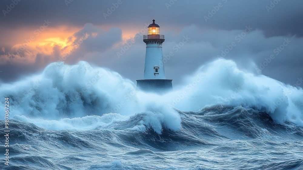 Lighthouse Amidst Stormy Seas Lighthouse Amidst Stormy Seas