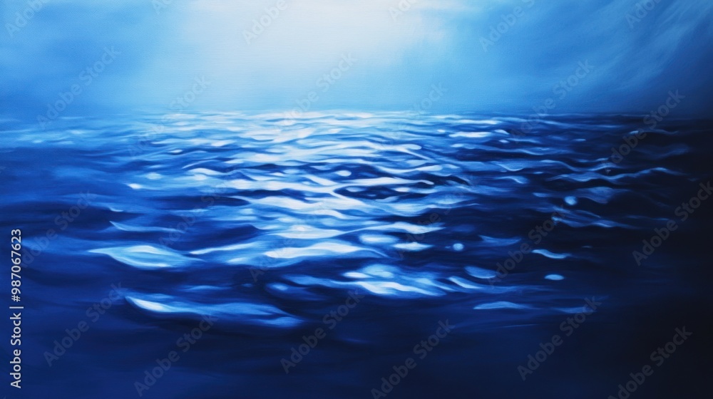 Deep indigo fading into sky blue with a glossy, water-like reflection, evoking calm and elegance. Deep indigo fading into sky blue with a glossy, water-like reflection, evoking calm and elegance.
