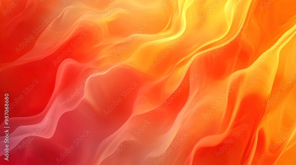 Obraz premium Glossy gradient background transitioning from bold red to orange, creating a fiery and radiant appearance.