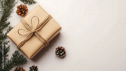 Simple and Clean Christmas Gift Presentation with Text Space