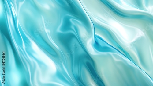 Glossy gradient background moving from sapphire blue to light teal, giving the illusion of a shiny, liquid surface.