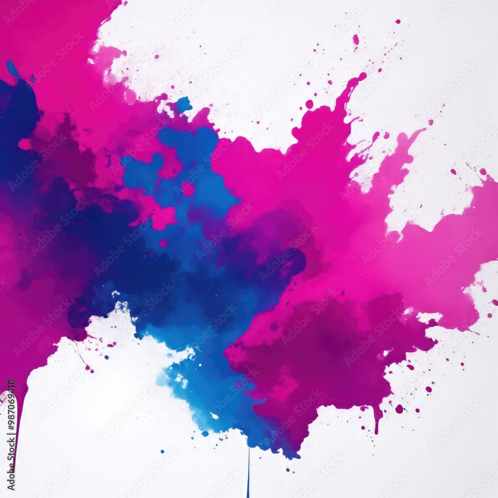 Vibrant Maroon, Blue, and Pink Ink Splash Abstract Background Vibrant Maroon, Blue, and Pink Ink Splash Abstract Background