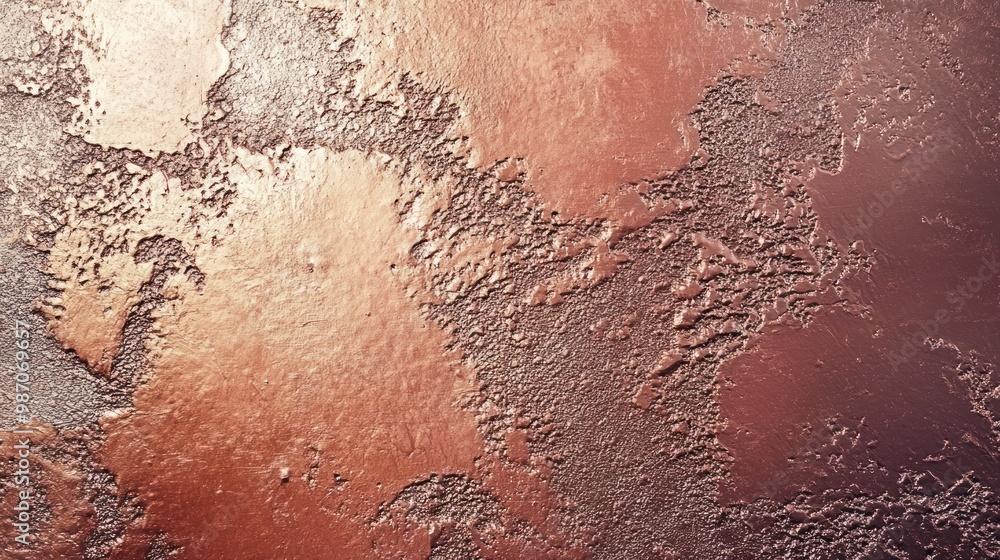 Fototapeta premium Gradient of rose gold to deep copper with a rough, metallic texture, providing a luxurious and artistic finish.