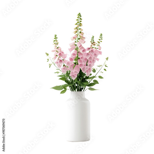 Wallpaper Mural Pink Foxglove Flowers in a White Vase Torontodigital.ca