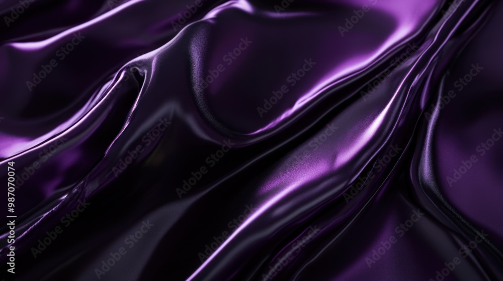 Obraz premium Midnight black transitioning into violet with a high-gloss sheen, creating a mysterious and sleek backdrop.