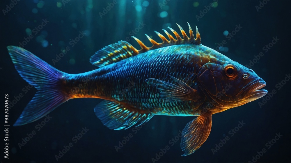 Naklejka premium underwater view of fish in the sea.