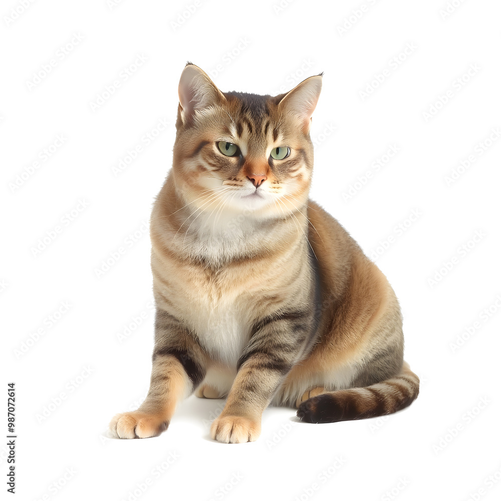 Portrait of a beautiful cat isolated on white background. Studio shot. Portrait of a beautiful cat isolated on white background. Studio shot.