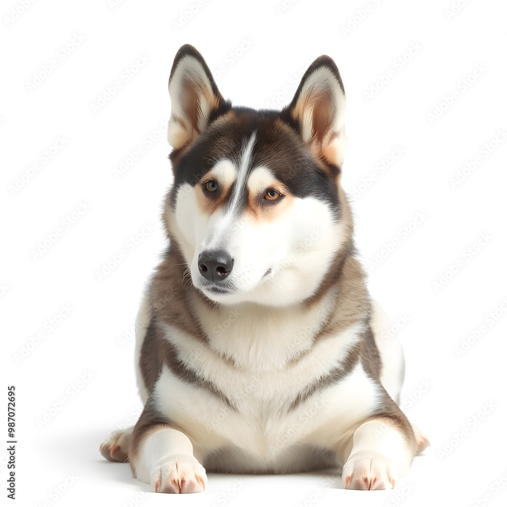 Siberian Husky dog isolated on white background. Front view. Siberian Husky dog isolated on white background. Front view.