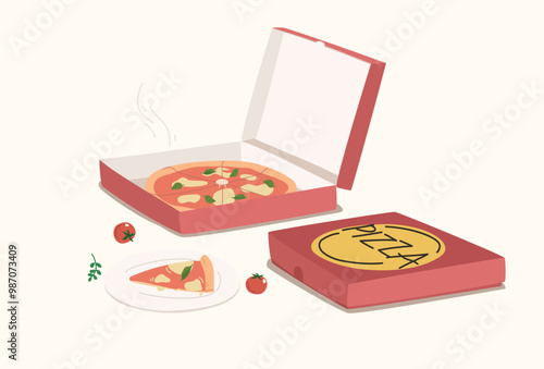Delicious Pizza Delivered in Box ready to eat