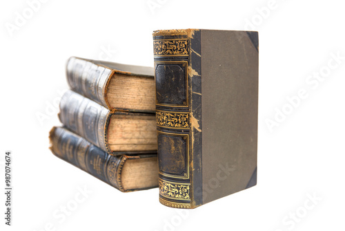 Vintage books isolated on the transparent background photo