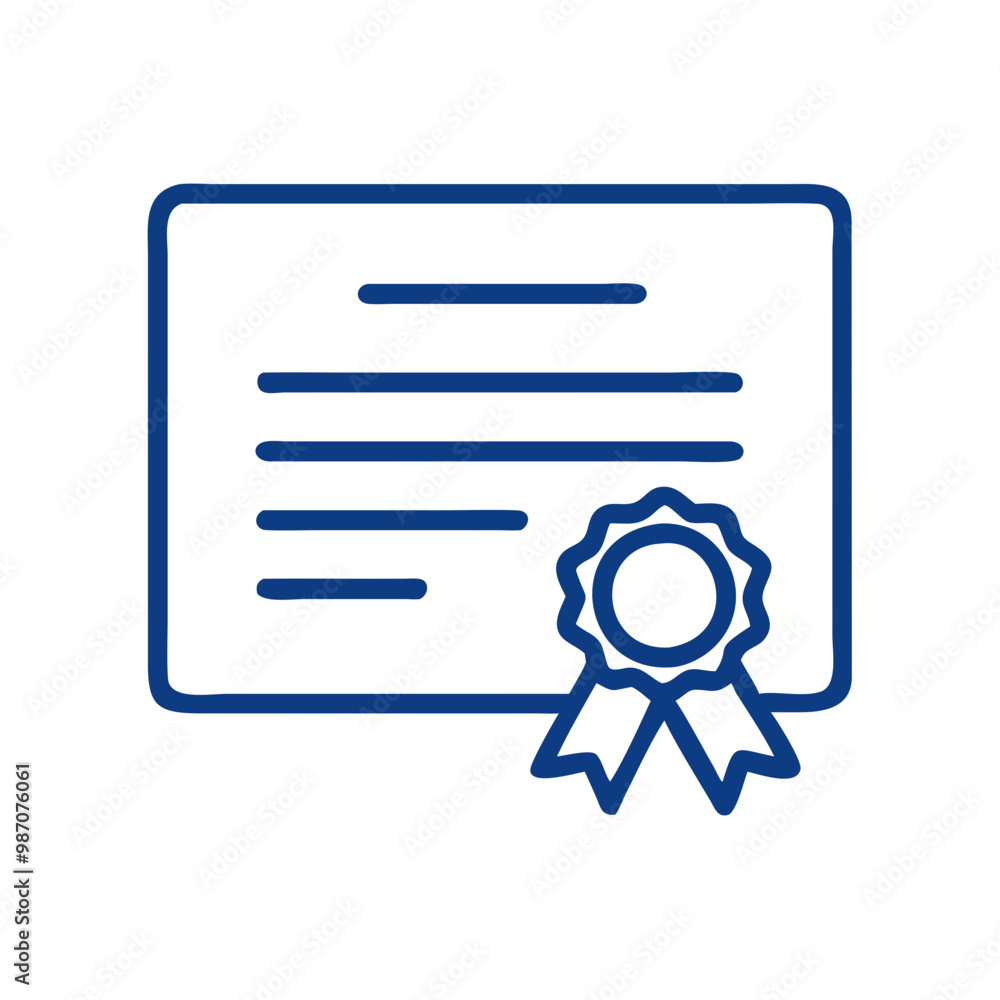 Vector Blue Certificate Icon for Apps and Websites Vector Blue Certificate Icon for Apps and Websites