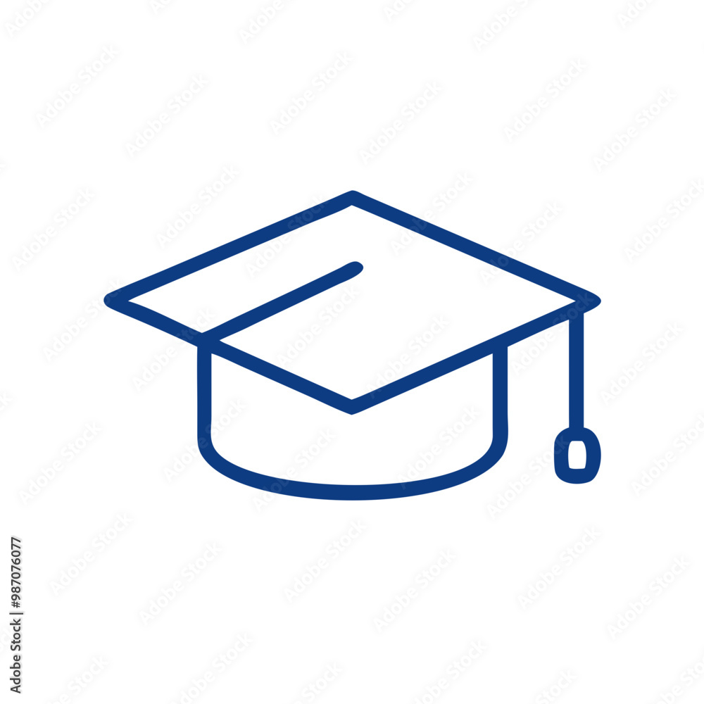 Vector Blue Graduation Cap Icon for Apps and Websites Vector Blue Graduation Cap Icon for Apps and Websites