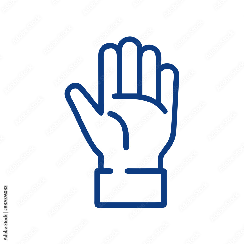 Vector Blue Hand-Raising Icon for Apps and Websites Vector Blue Hand-Raising Icon for Apps and Websites