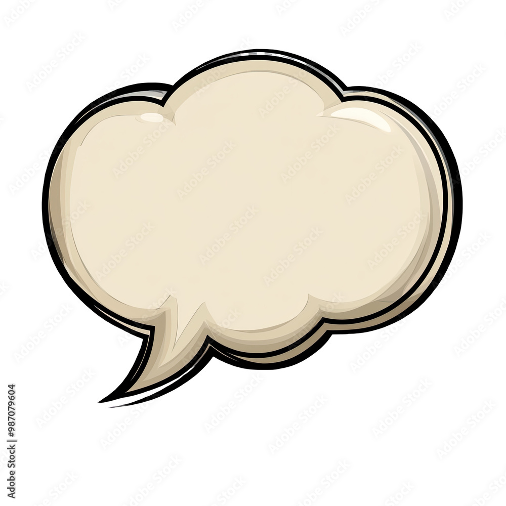 Blank Comic Speech Bubble with Bold Outline Blank Comic Speech Bubble with Bold Outline