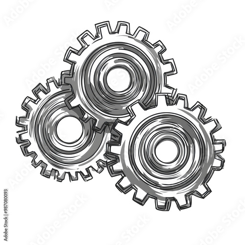 Hand-Drawn Vintage Gears