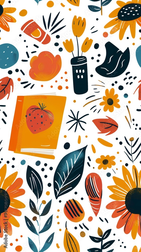 cute summer theme background. seamless cute summer theme background. seamless