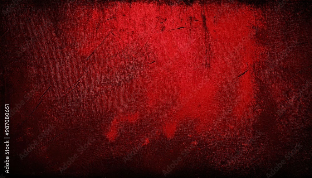 Obraz premium Crimson Canvas. Deep Red Abstract Texture with Dark Shadows and Subtle Brush Strokes, Evoking Intensity, Passion, and Mystery in a Bold Artistic Backdrop