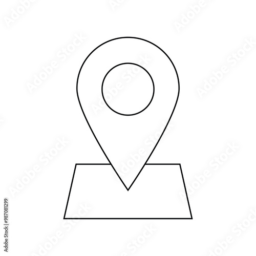 Navigation Pointer Icon with Rectangle Base - Clean and Simple Design